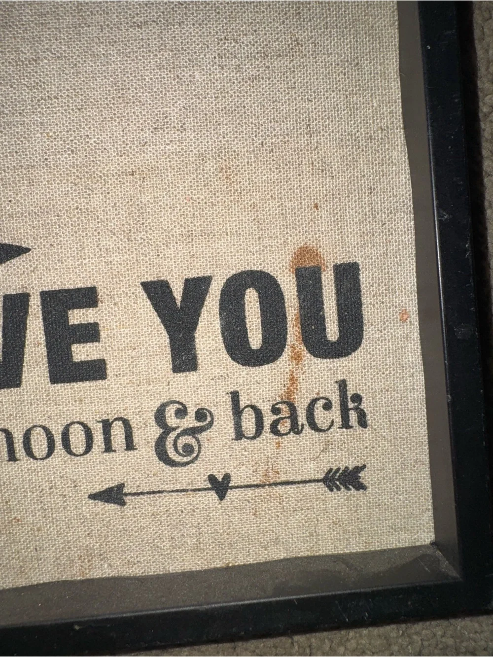 I Love You to the Moon & Back Framed Wall Art - Black Frame, Natural Canvas
